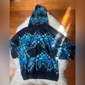 Geometric Blue and Black Women's Sweater Hoodie